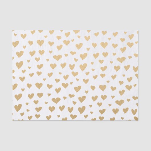 Little Gold Hearts op Snow White Background Tissuepapier (Voorkant)