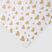 Little Gold Hearts op Snow White Background Tissuepapier (Detail)