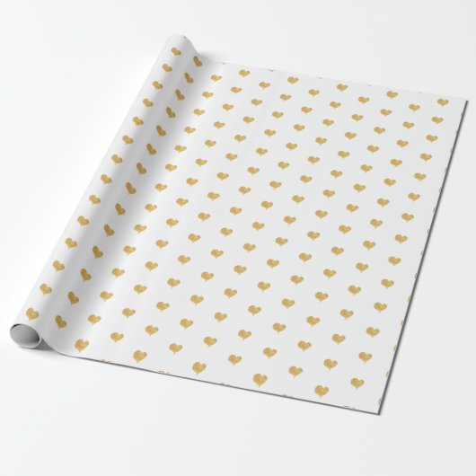 Little Gold Hearts Valentijnsdag Gift Cadeaupapier (Uitgerold)