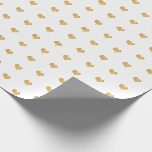 Little Gold Hearts Valentijnsdag Gift Cadeaupapier (Hoek)