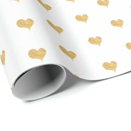 Little Gold Hearts Valentijnsdag Gift Cadeaupapier (Rol Hoek)