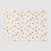 Little Gold Squares on White Elegant Tissuepapier (Voorkant)