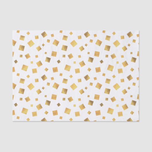Little Gold Squares on White Elegant Tissuepapier (Voorkant)