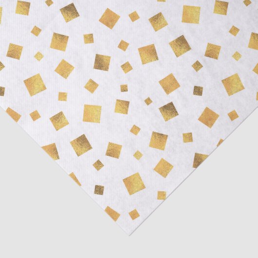 Little Gold Squares on White Elegant Tissuepapier (Detail)