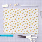 Little Gold Squares on White Elegant Tissuepapier (Craft)