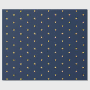 Little Gold Stars op Navy Blue Cadeaupapier