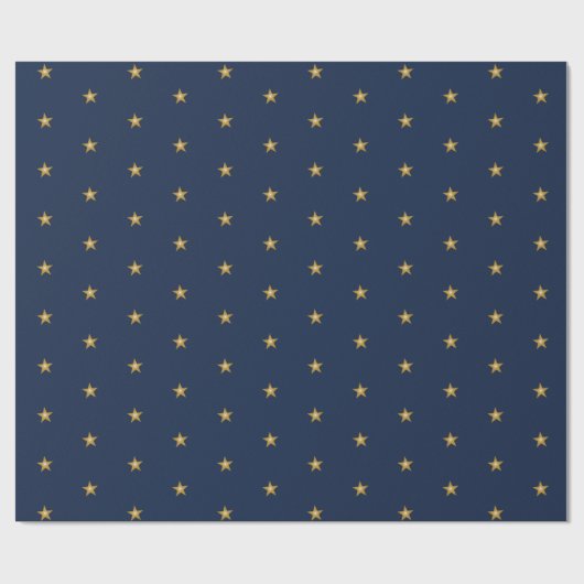 Little Gold Stars op Navy Blue Cadeaupapier (Vlak)