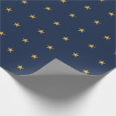 Little Gold Stars op Navy Blue Cadeaupapier (Hoek)