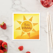 Little Gold Sunshine Boho Birthday Napkins Servet (Insitu)