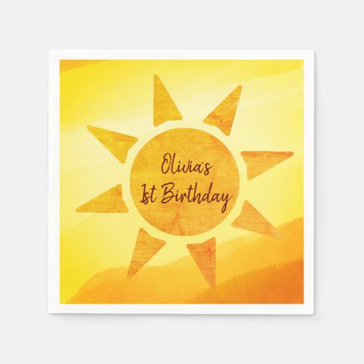 Little Gold Sunshine Boho Birthday Napkins Servet (Voorkant)