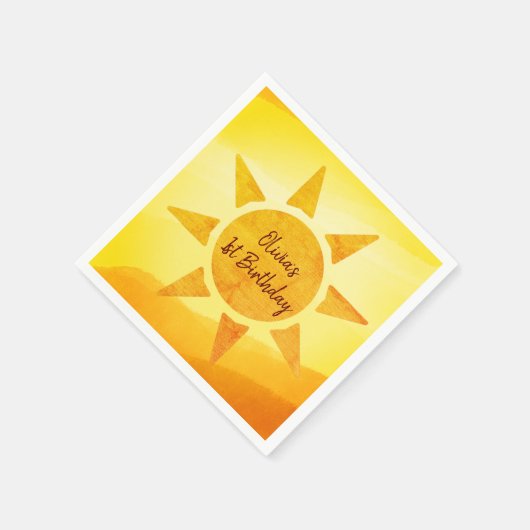 Little Gold Sunshine Boho Birthday Napkins Servet (Hoek)