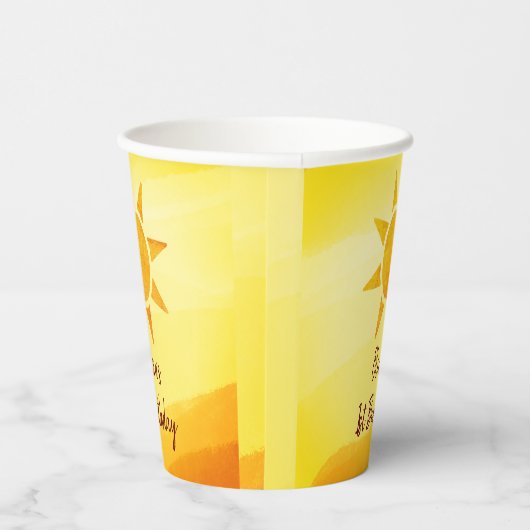 Little Gold Sunshine Boho Birthday Paper Cups Papieren Bekers (Rechts)