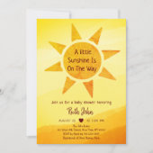 Little Gold Sunshine Modern Boho Baby shower Invi Kaart (Voorkant)