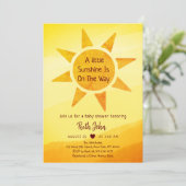 Little Gold Sunshine Modern Boho Baby shower Invi Kaart (Staand voorkant)