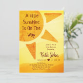 Little Gold Sunshine Modern Boho Baby shower Kaart (Staand voorkant)