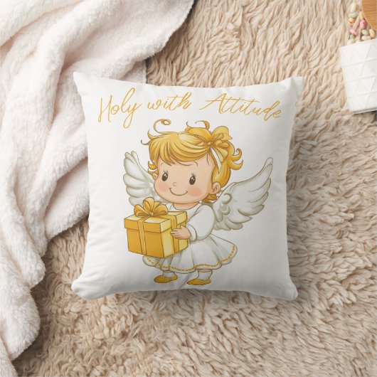 Little golden Angel with Gift Kussen (Deken)