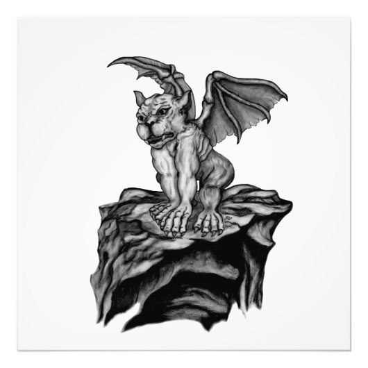 Little Golem Gargoyle Foto Afdruk (Voorkant)