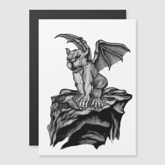 Little Golem Gargoyle Magnetic Kaart (Voorkant / Achterkant)