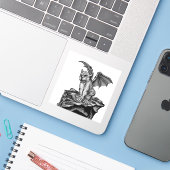 Little Golem Gargoyle Sticker (Laptop met iPhone)