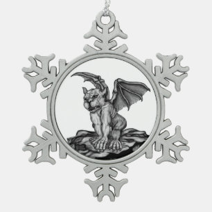 Little Golem Gargoyle Tin Sneeuwvlok Ornament