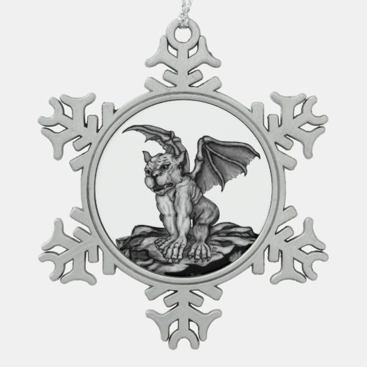 Little Golem Gargoyle Tin Sneeuwvlok Ornament (Voorkant)