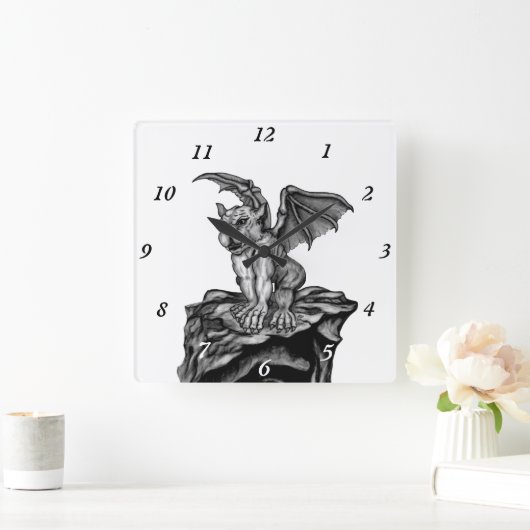 Little Golem Gargoyle Vierkante Klok (Huis)