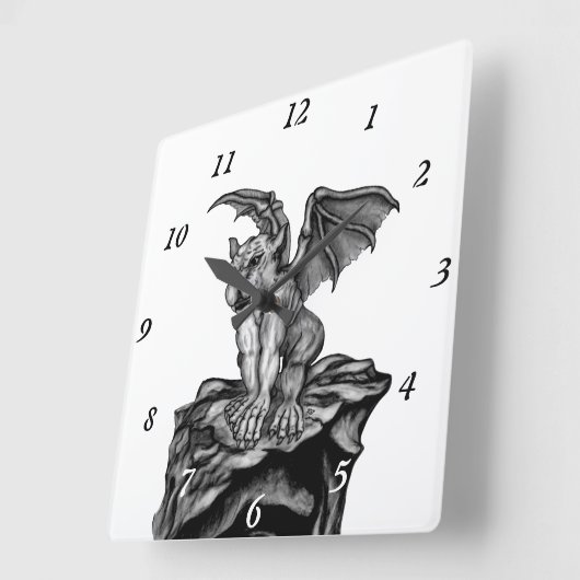 Little Golem Gargoyle Vierkante Klok (Hoek)