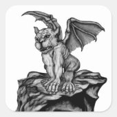 Little Golem Gargoyle Vierkante Sticker (Voorkant)