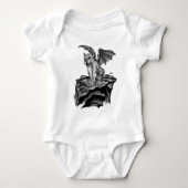 Little Golem Gargoyle - Zwart-wit design Romper (Voorkant)