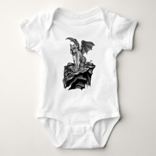 Little Golem Gargoyle - Zwart-wit ontwerp Romper