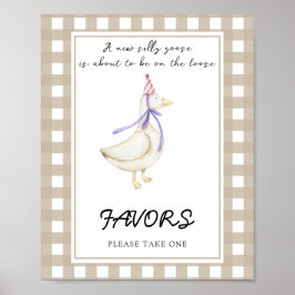 Little Goose Baby shower Favors Poster
