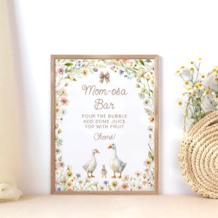 Little Goose Baby shower Mom-osa Bar Poster