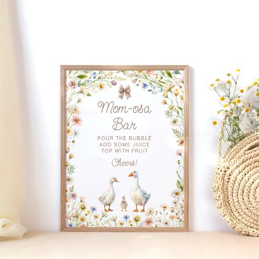 Little Goose Baby shower Mom-osa Bar Poster