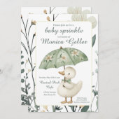 Little Goose Baby Sprinkle Invitation Kaart (Voorkant / Achterkant)