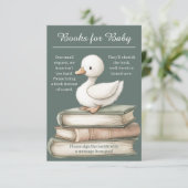 Little Goose Book Request Card | Baby Sprinkle Informatiekaartje (Staand voorkant)