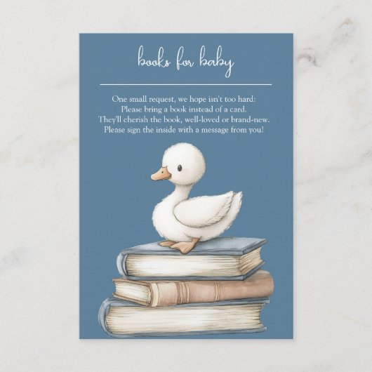 Little Goose Book Request Card Goose Baby Shower Informatiekaartje (Voorkant)