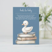 Little Goose Book Request Card Goose Baby Shower Informatiekaartje (Staand voorkant)