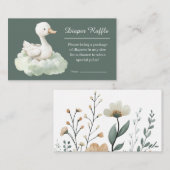 Little Goose Diaper Raffle Card Goose Baby Shower Informatiekaartje (Voorkant / Achterkant)