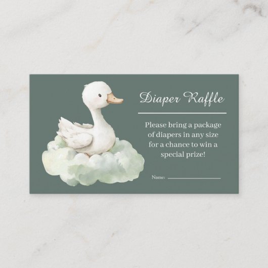 Little Goose Diaper Raffle Card Goose Baby Shower Informatiekaartje (Voorkant)