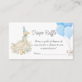 Little Goose Flowers Baby shower Boy Luier Raffle Informatiekaartje (Voorkant)