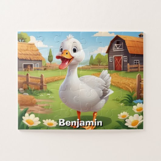 Little Goose gepersonaliseerd Kind Legpuzzel (Horizontaal)