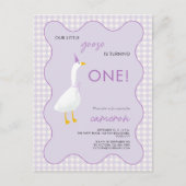Little Goose Gingham eerste eerste verjaardagsfees Briefkaart (Voorkant)