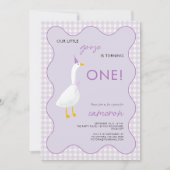 Little Goose Gingham eerste eerste verjaardagsfees Kaart (Voorkant)