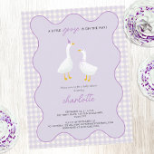 Little Goose Gingham Lila Baby shower Briefkaart
