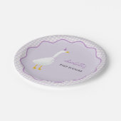 Little Goose Lila Gingham Baby shower Papieren Bordje (Gekanteld)