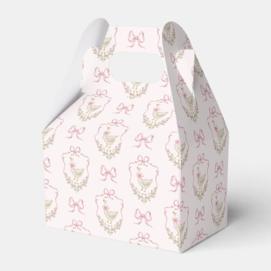 Little Goose Pink Bow lint meisje baby shower Bedankdoosjes (Achterkant)