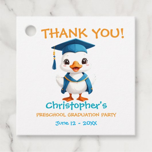 Little Goose Preschool Graduation Bedankjes Labels (Voorkant)