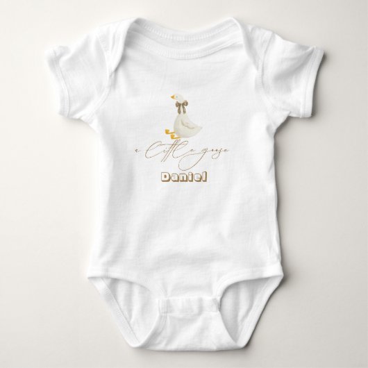 Little Goose Typografie Baby Naam   Romper (Voorkant)