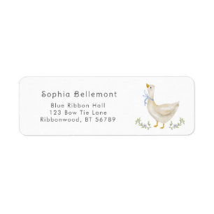 Little Goose Waterverf baby shower retouradres Etiket