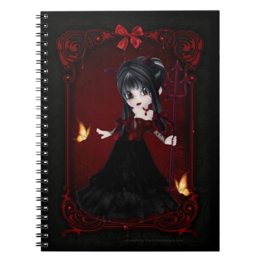 Little Gothic Devil Girl Design 1 Note Book Notitieboek (Voorkant)